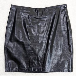 Finity Black Genuine Leather Skirt